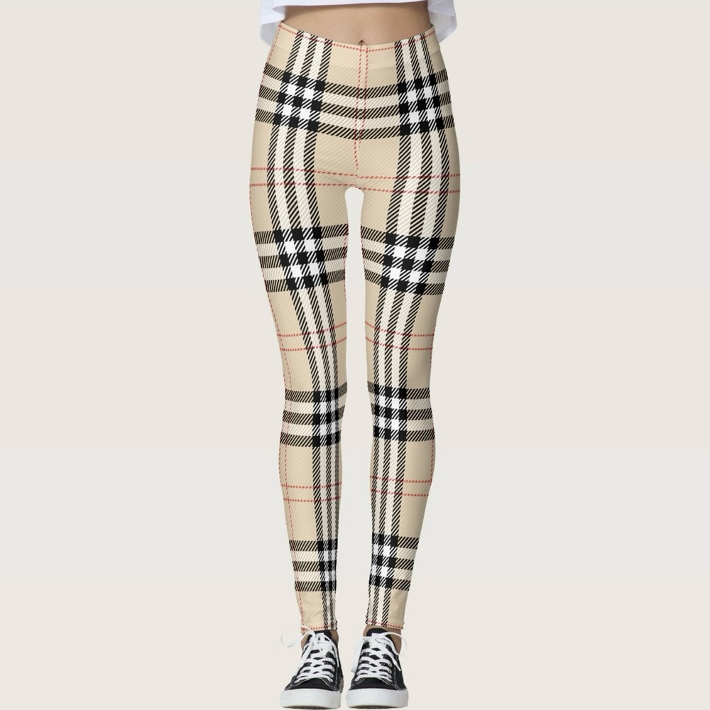 Plaid High-Waisted Leggings - image 1